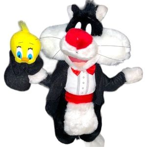 WB Looney Tunes Magician Sylvester Tweety Bird 14" Plush Stuffed Animal Toy 2000